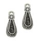 Metal Charm Tear drop 20x8mm Antique silver